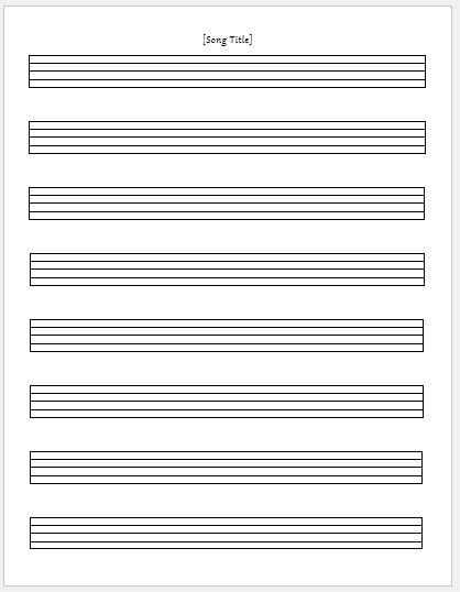 Music Paper Sheet Template