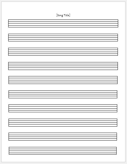 Music Notes Paper Template