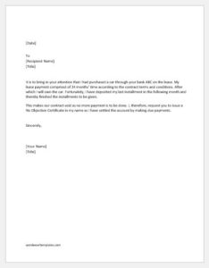 NOC request letter