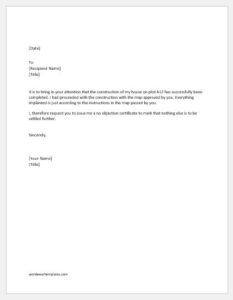 NOC request letter