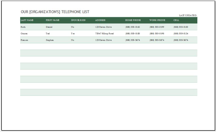 Contact List Template Excel from www.wordexceltemplates.com