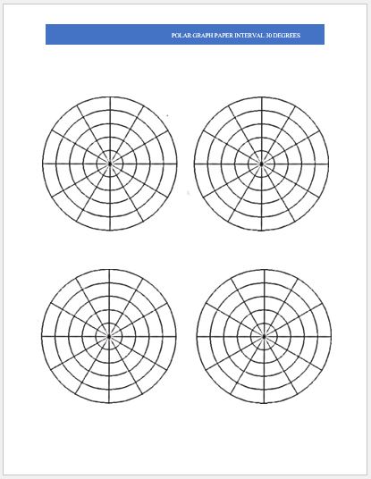 Polar Graph Paper 4 per page