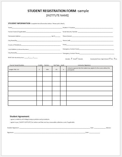 Student Registration Form