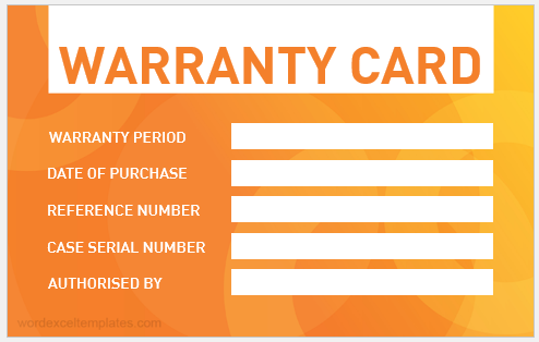 Warranty card template