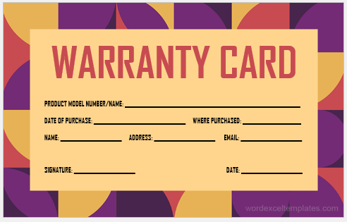 Warranty card template