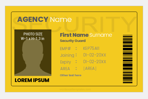 Security guard ID badge