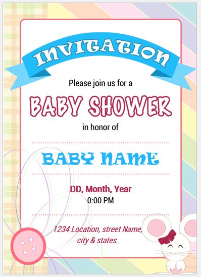 Baby Shower Invitation Card