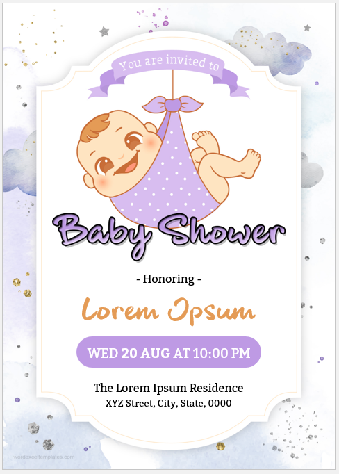 Baby shower invitation card template