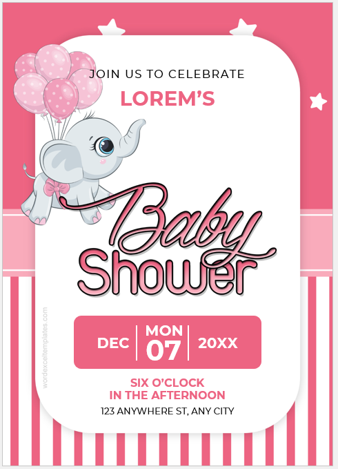 Baby shower invitation card template