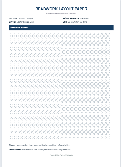 Beadwork Layout Paper