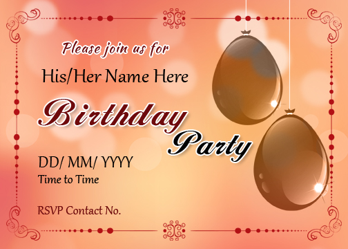 Birthday Party Invitation Card