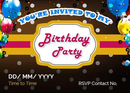 Birthday Party Invitation Card