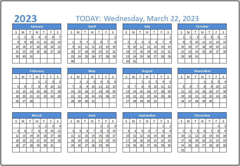 Calendar 2023 Template