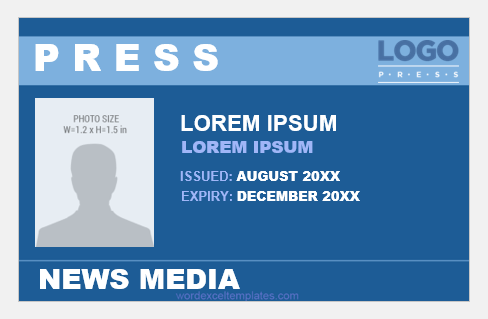 Press photo ID badge template