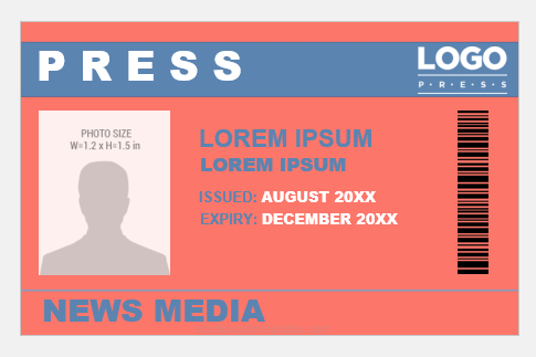 Press photo ID badge template