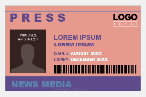 Press photo ID badge template