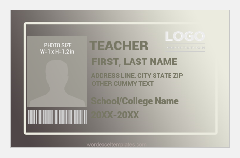 Teacher photo ID badge template