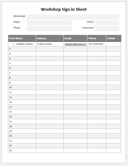 Workshop Sign In Sheet Template from www.wordexceltemplates.com