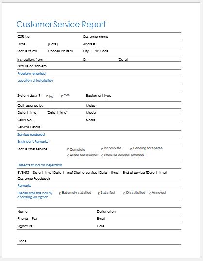 Service Report Template from www.wordexceltemplates.com