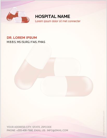 MS Word Letterhead Template for Doctors