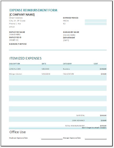 Expense Form Template from www.wordexceltemplates.com