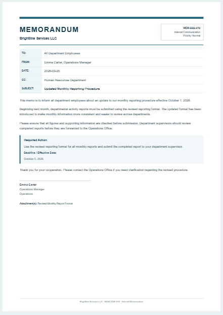 Memo Template
