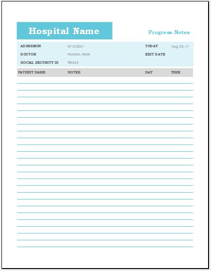 Patient Note Template