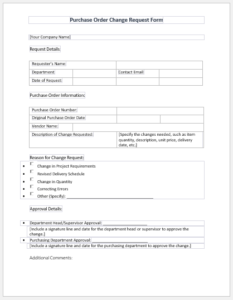 Purchase Order Change Request Form