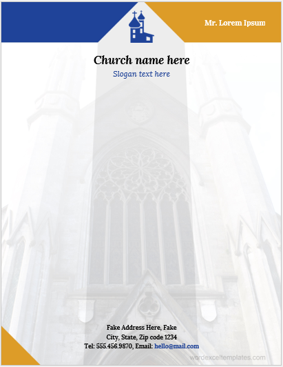 Church letterhead template