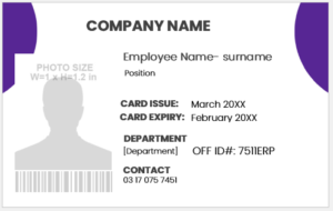 Employee identification card template