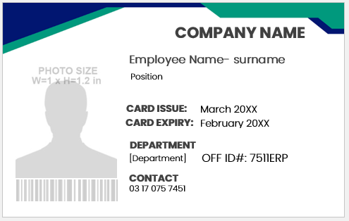 Employee identification card template