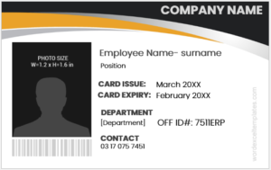 Employee identification card template