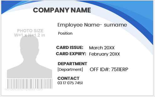 Employee identification card template