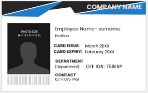 Employee identification card template