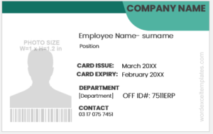 Employee identification card template