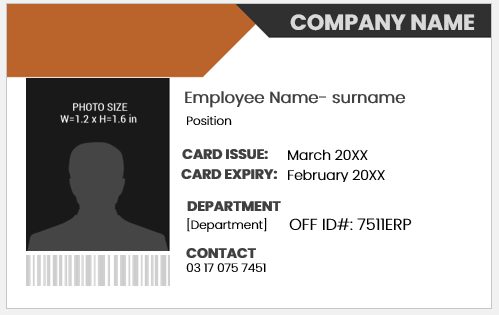Employee identification card template