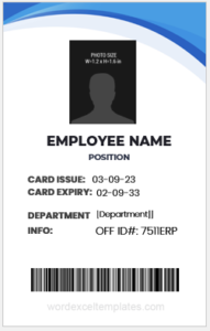 Employee identification card template