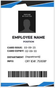 Employee identification card template