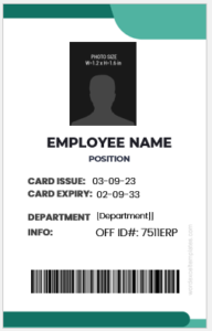 Employee identification card template