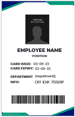 Employee identification card template