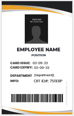 Employee identification card template