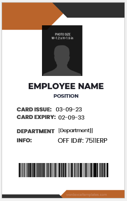 Employee identification card template