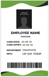 Employee identification card template