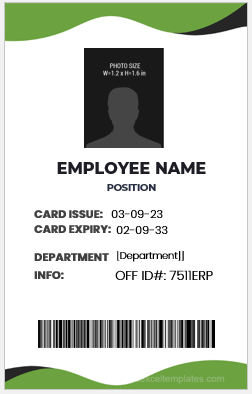 Employee identification card template