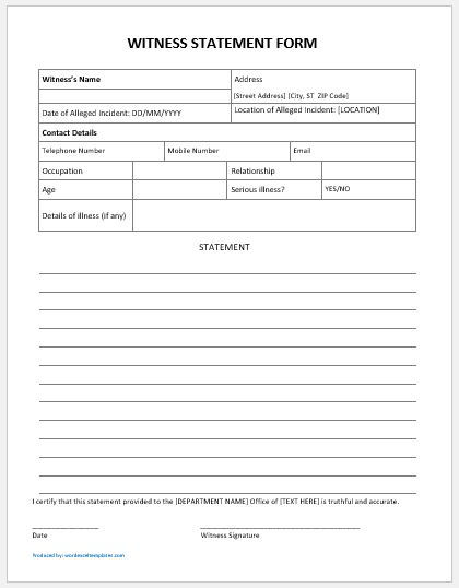 Student Statement Template