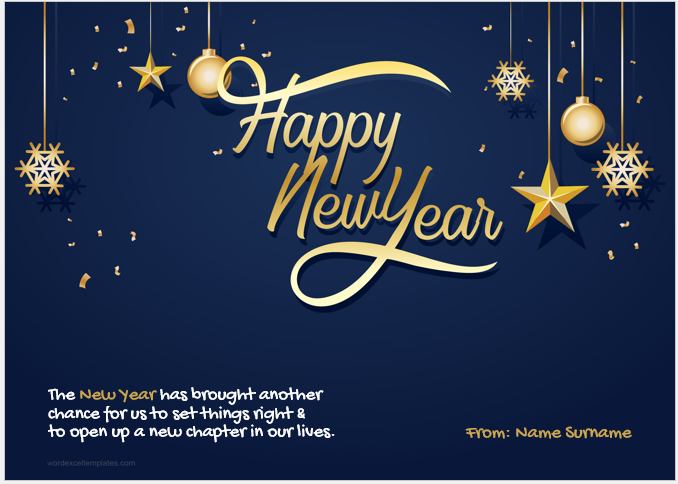 New Year greeting card template