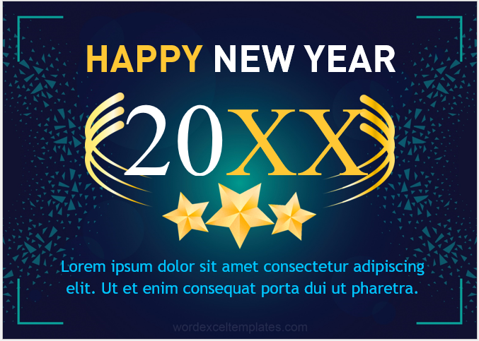 New Year greeting card template