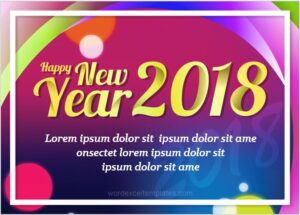 New Year greeting card template