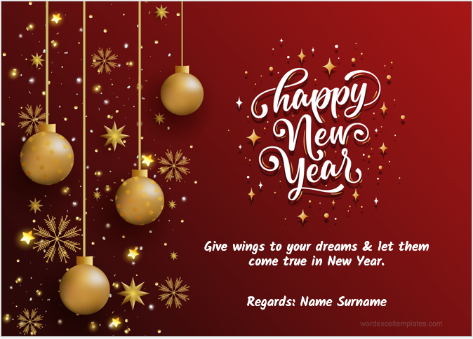 New Year greeting card template