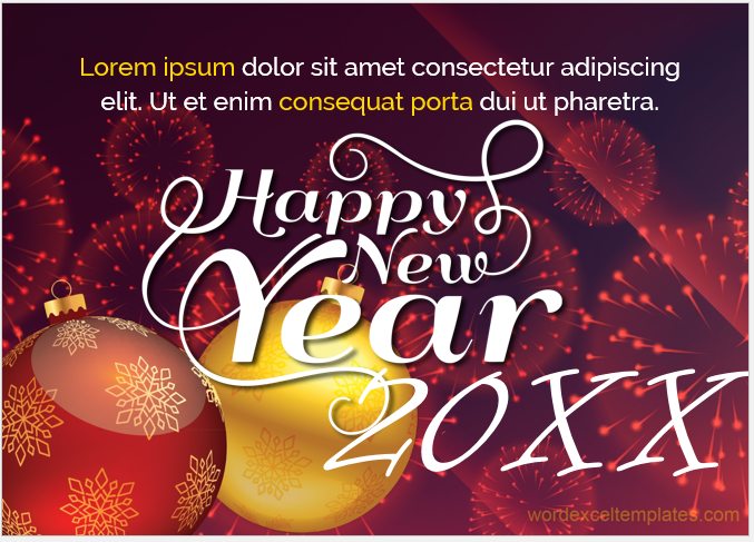 New Year greeting card template